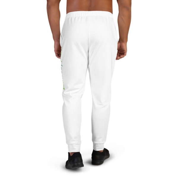 mens white joggers with logo