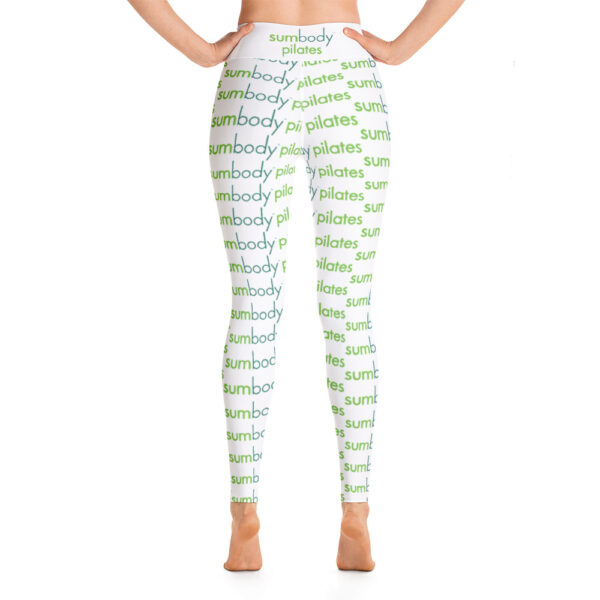 yoga leggings with sumbody pilates logo print