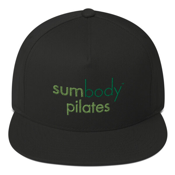 sumbody pilates, black flat-billed cap