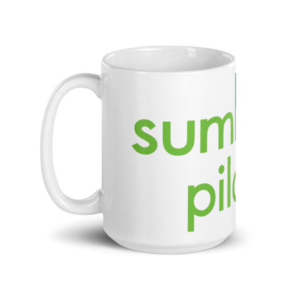 White sumbody pilates mug.